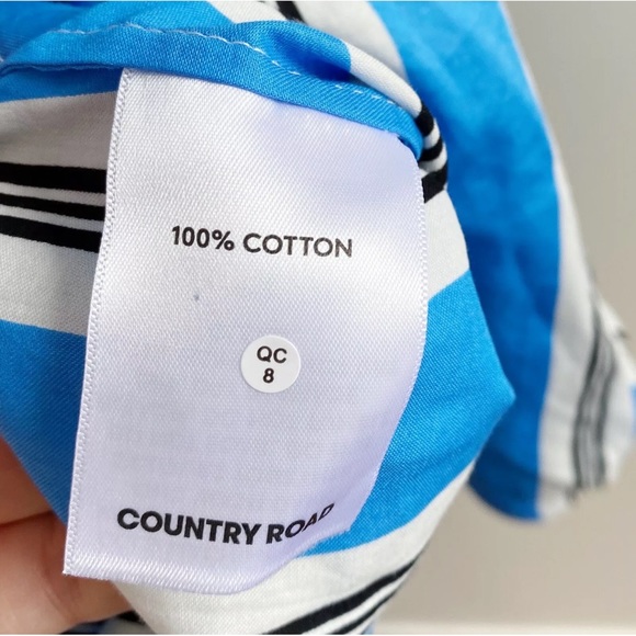 Country Road Women's Size 14 Blouse Top Blue White - Picture 6 of 8